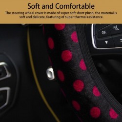 Car steering wheel cover - plush - dots design