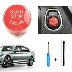 Start & stop engine - button switch cover for BMW 1 Series F20 F21 2012-18 - red