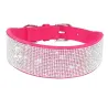 Leather collar with rhinestones for dogs and cats