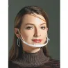 Gennemsigtig mundmaske - anti-dug / anti-spyt - plastik mundskjold - læbeaflæsning