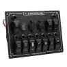 Rocker switch panel - 12V - 10-gang - LED - cigarette lighter - waterproof for car - boat - truck