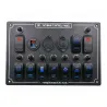 Rocker switch panel - 12V - 10-gang - LED - cigarette lighter - waterproof for car - boat - truck