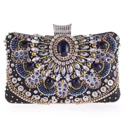 Diamond crystal purse - with chain - ladies - evening bags
