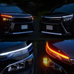 Dual colour led strip light - 2pcs - white & yellow - car