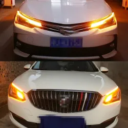 Dual colour led strip light - 2pcs - white & yellow - car