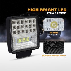 LED bar - spot light lamp for off-road cars - tractors - SUV - trucks - 72W - 126W / 12V - 24V