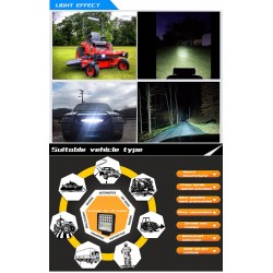 LED bar - spot light lamp for off-road cars - tractors - SUV - trucks - 72W - 126W / 12V - 24V