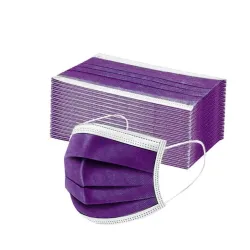 Disposable anti-bacterial medical face mask - mouth mask - 3 layer - purple