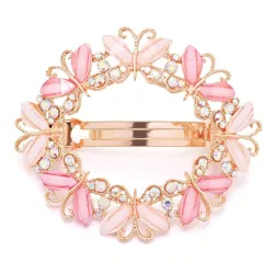 Elegant hair clip with crystals & butterflies