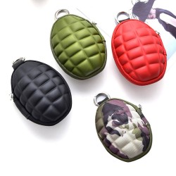 Car keys organizer - pouch bag with zipper & keyring - grenade shapeKeyrings