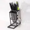 Knives holder stand - 6 holes - stainless steel kitchen storage rack