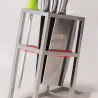 Knives holder stand - 6 holes - stainless steel kitchen storage rack