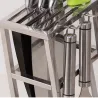 Knives holder stand - 6 holes - stainless steel kitchen storage rack