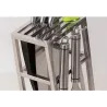 Knives holder stand - 6 holes - stainless steel kitchen storage rack