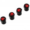 White/red skull - valve caps - 4 piecesWheel parts