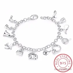 Pretty bracelet - 925 sterling silver - mixed crystals
