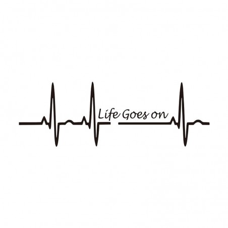 Life Goes On / heartbeat - vinyl car stickerStickers
