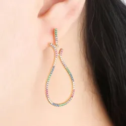 Big pendant earrings - multicolored