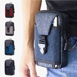 Small waist bag - canvas pouch with zipper