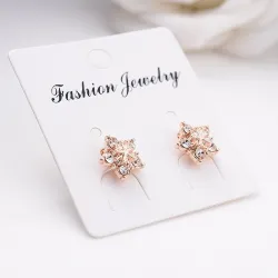 Crystal snowflakes - rose gold earrings