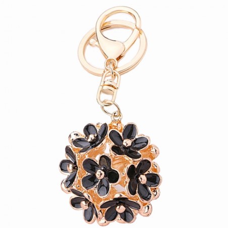 Hollow-out crystal flower - keychain