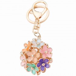 Hollow-out crystal flower - keychain