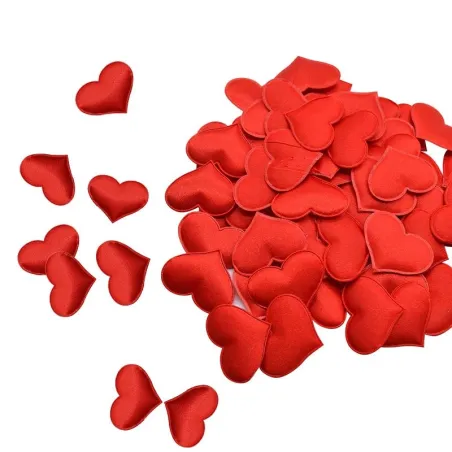 Satin hearts petals - confetti - weddings / tables / beds / Valentine's decoration - 100 pieces - 35mm