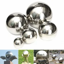 Silver decorative ball - mirror effect - stainless steel