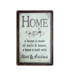 Family Home Rules & Quotes - metal sign - wall poster