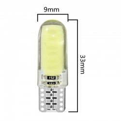 T10 - W5W - silicone case - COB LED bulbs - 10 piecesT10