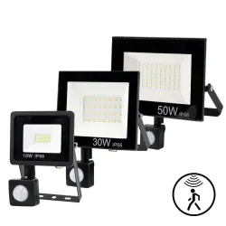 LED floodlys - udendørs reflektor - PIR bevægelsessensor - vandtæt - 10W - 20W - 30W - 50W - 100W