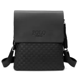 POLO - leather crossbody / shoulder bag - plaid design