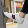 Fashionable sports sneakers - genuine leather - lightweight - with breathable mesh