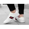 Fashionable sports sneakers - genuine leather - lightweight - with breathable mesh