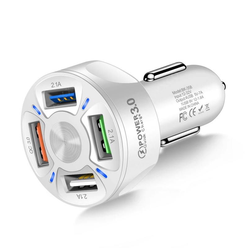 3 / 4 / 5 ports USB car phone charger - quick charge QC3.0