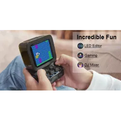 Retro Bluetooth speaker - pixel art - alarm clock - LED display - gaming board - DJ mixer