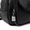 Fashionable leather backpack - with a metal front buckle