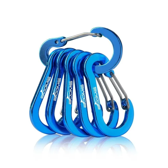 Carabiner clip - lock buckle hook - for fishing / hiking / camping - 6 pieces