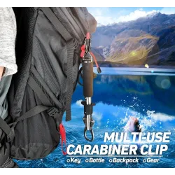 Carabiner clip - lock buckle hook - for fishing / hiking / camping - 6 pieces