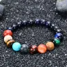 Bracelet with solar system - 8 planets - natural stone - unisex