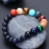 Bracelet with solar system - 8 planets - natural stone - unisex