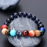 Bracelet with solar system - 8 planets - natural stone - unisex