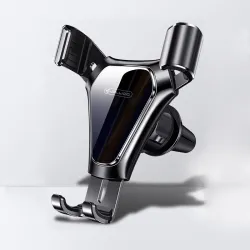 Gravity phone holder - for car air vent - 3 point support - with safety lock
