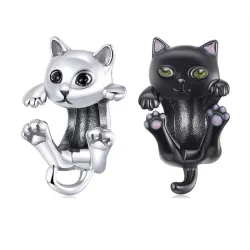 Little kitten - pendant / charm for bracelet - 925 sterling silver