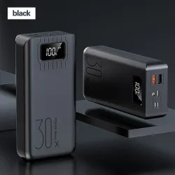 Portable power bank - external battery - charger - 2 USB - LED - 30000mAh