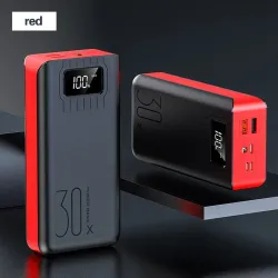 Portable power bank - external battery - charger - 2 USB - LED - 30000mAh