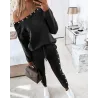 Elegant / sport tracksuit - set with sweater and pants - with heart / beads decoration