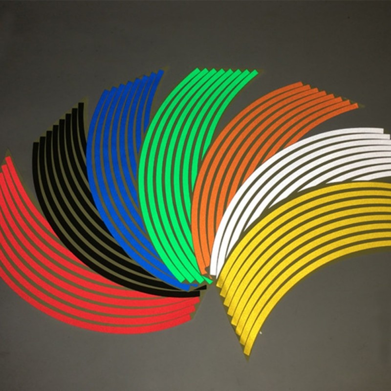 Car wheel reflective strips - stickers - 16 pieces