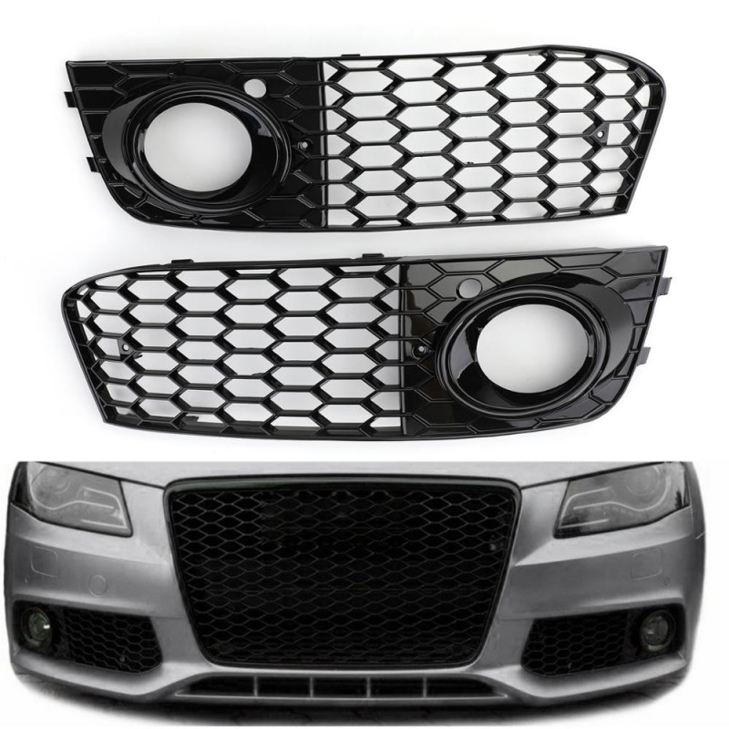 Grille intake cover - with fog light hole - honeycomb mesh - for Audi A4 B8 RS4Grilles Grille intake cover - with fog light hole - honeycomb mesh - for Audi A4 B8 RS4Grilles