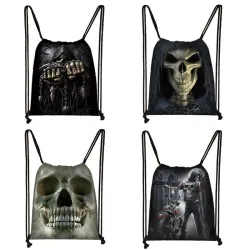 Unisex canvas backpack - with drawstrings - grim reaper / skull / death